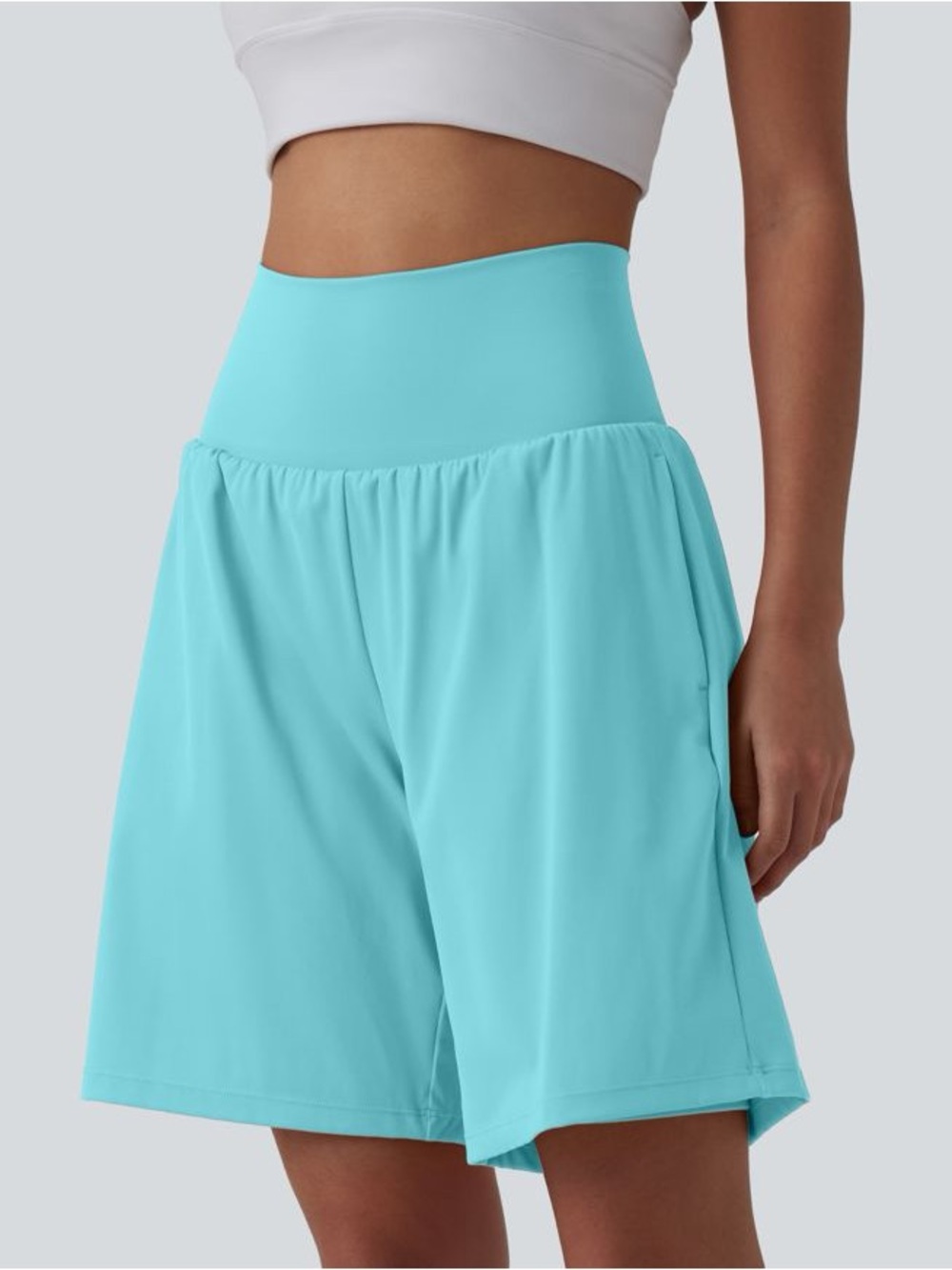 HALARA Turquoise LARGE LONG DOUBLE LAYER shorts
